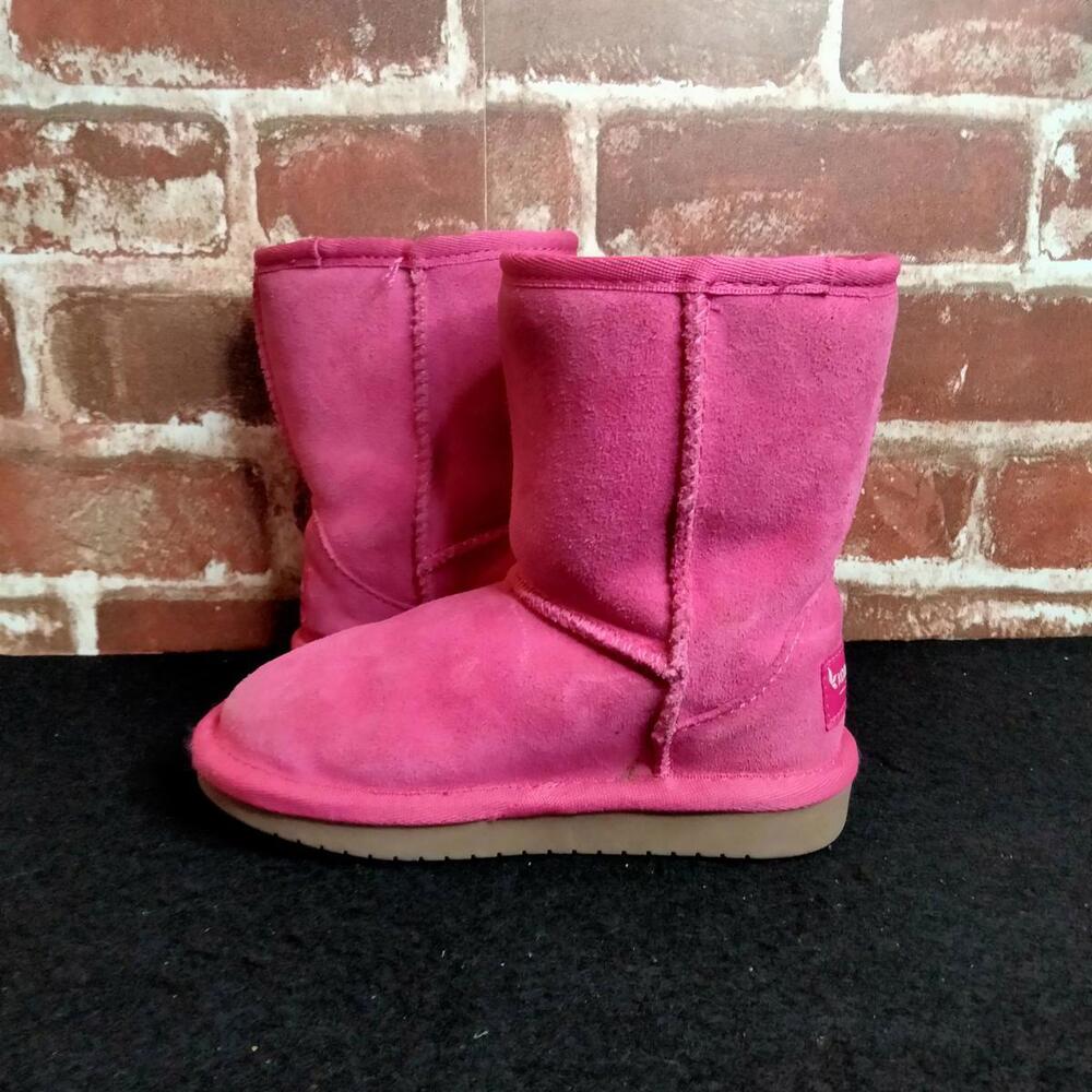 Koolaburra UGG Boots Girls Size 9 Pink Winter Leather Suede - Picture 3 of 6